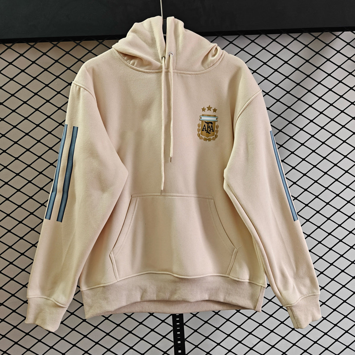 Argentina - Hoodie Winter Fleece- Football Kapuzenpullover Paradise Edition – Front View