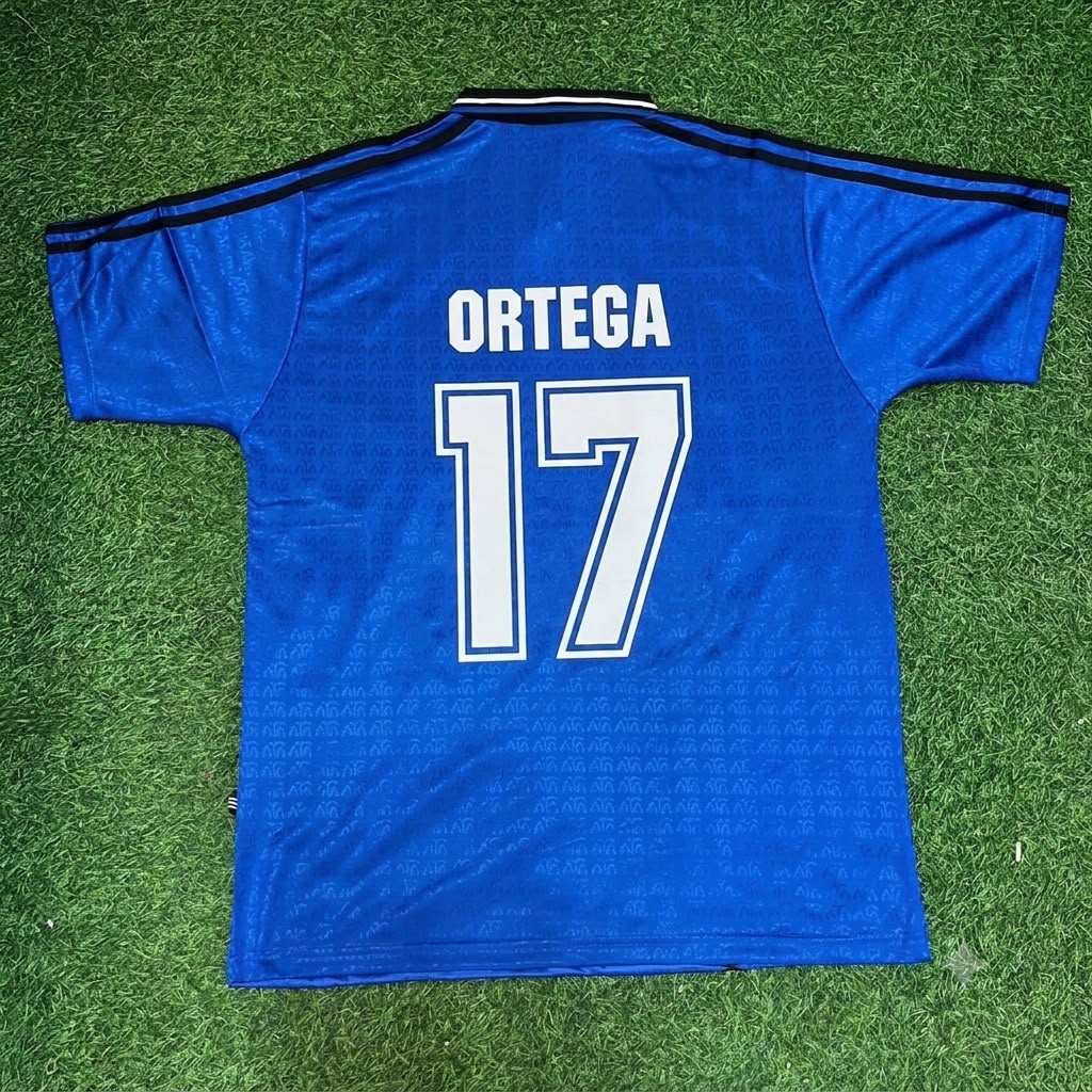 Ariel Ortega Argentina 1994 Season Away Blue Retro Jersey – Back View