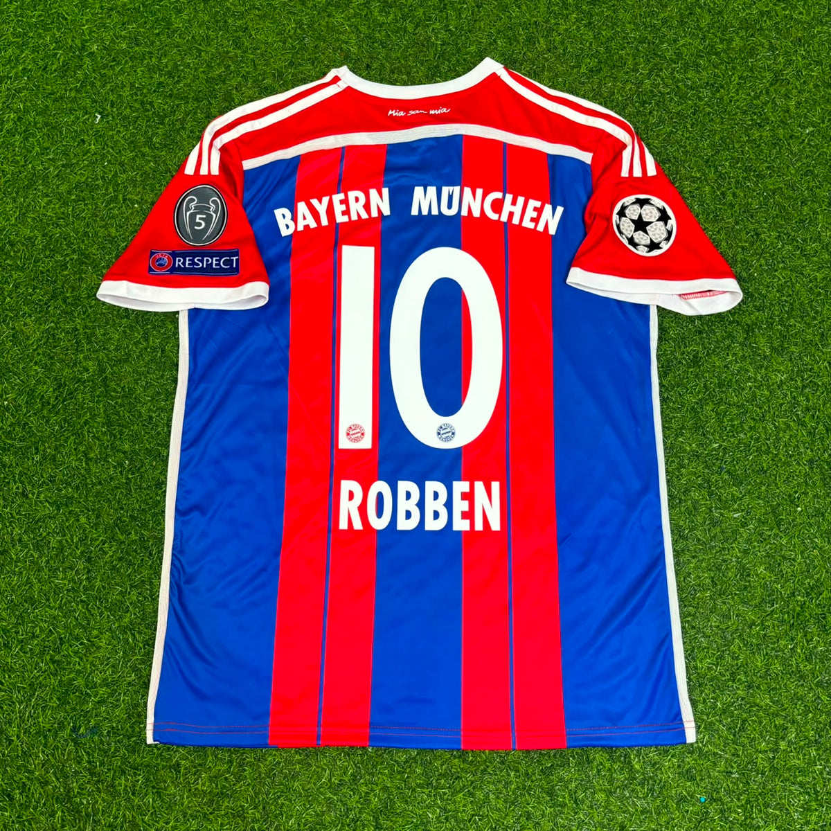 2014 Arjen Robben #10 Bayern Munich 2015 Home Retro Champions League Patc Football Jersey – Back View