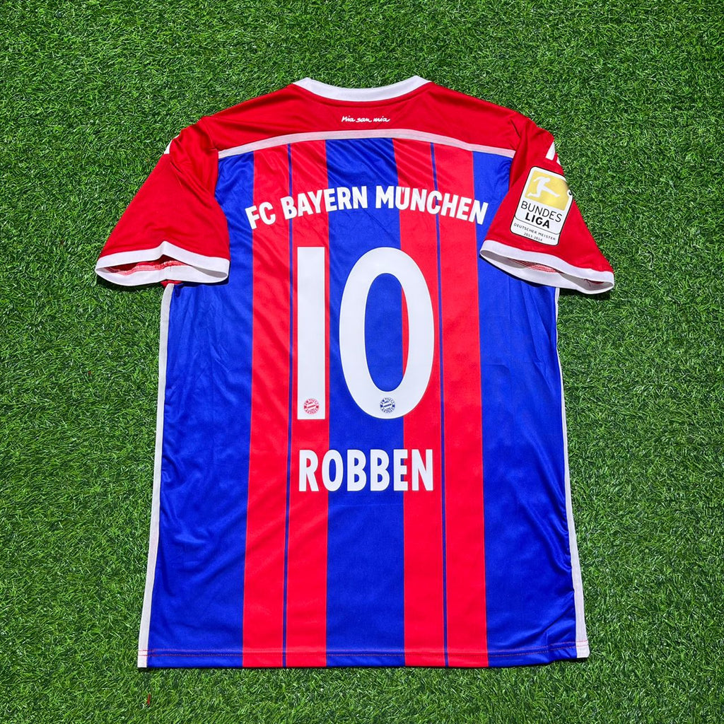 Bayern Munich 2014 2015 Home Retro Patch Jersey – Arjen Robben #10 – Back View