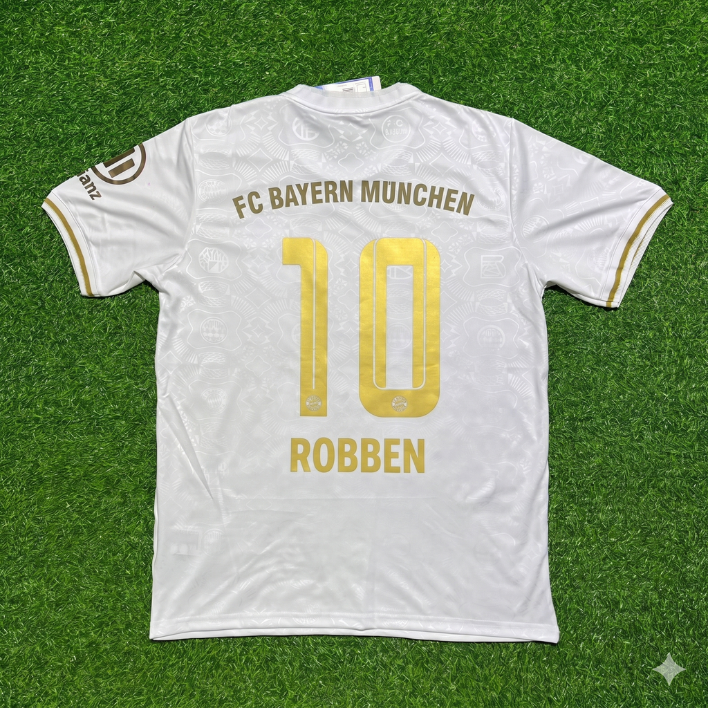 Arjen Robben #10 FC Bayern München 125 Years Anniversary Special-Edition White Football Jersey – Back View