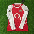 2002 Arsenal Home o2 Retro Long Sleeve Football Jersey – Back View