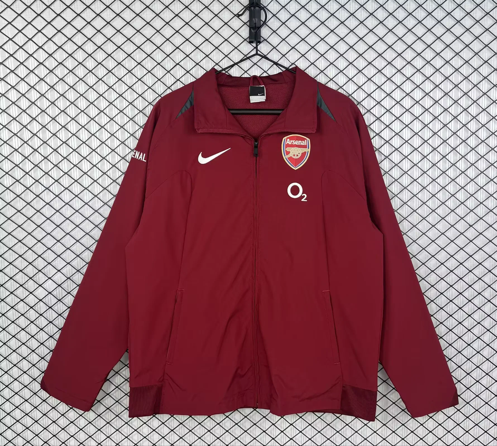 2005/06 Arsenal Red Retro Windbreaker Jacket Jersey – Detailed View