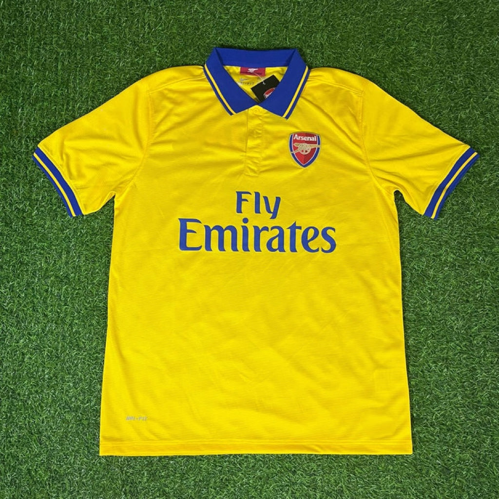 Arsenal 2013/2014 Yellow Retro Kit Jersey – Back View