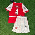 Patrick Viera 4 Arsenal 2002/04 Home Kids Kit – Kit Jersey for Children – | KinderTrikot | Enfant – Back View