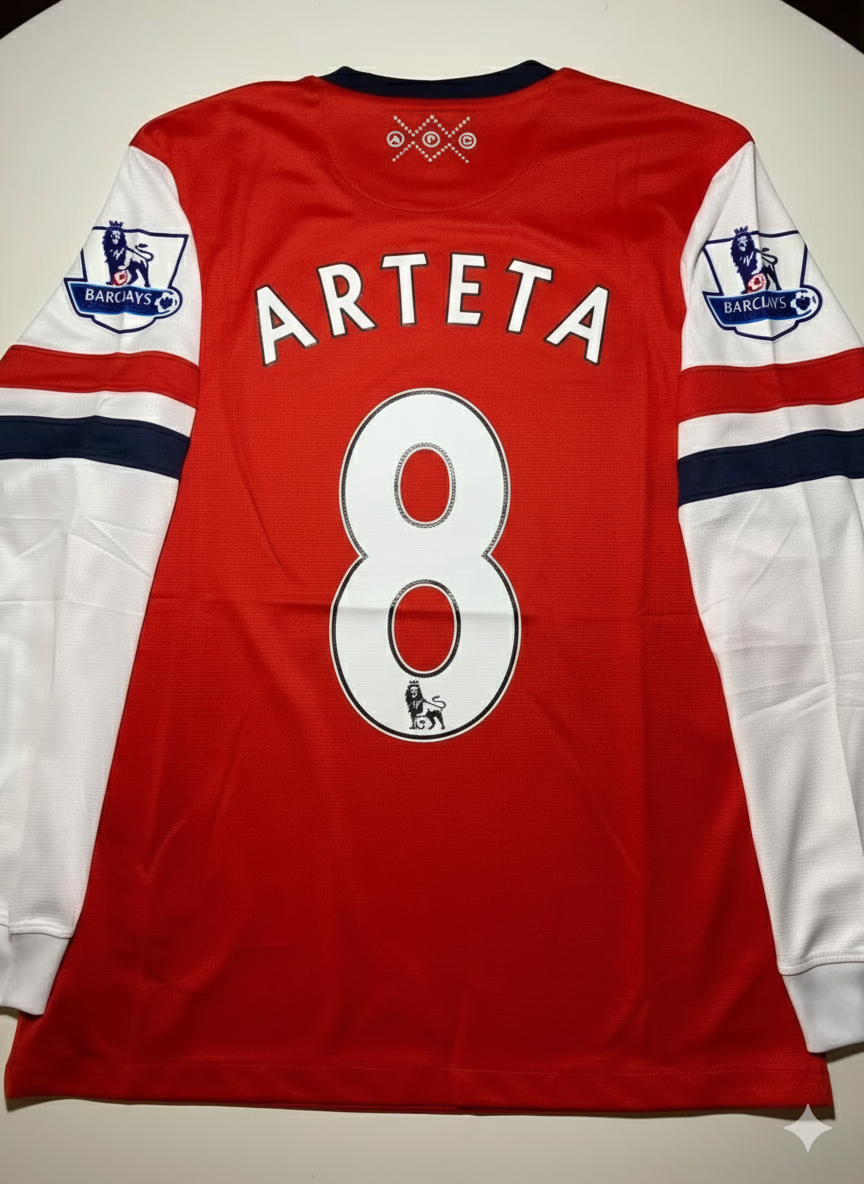 2011/12 Mikel Arteta Arsenal Retro Football Jersey – Back View