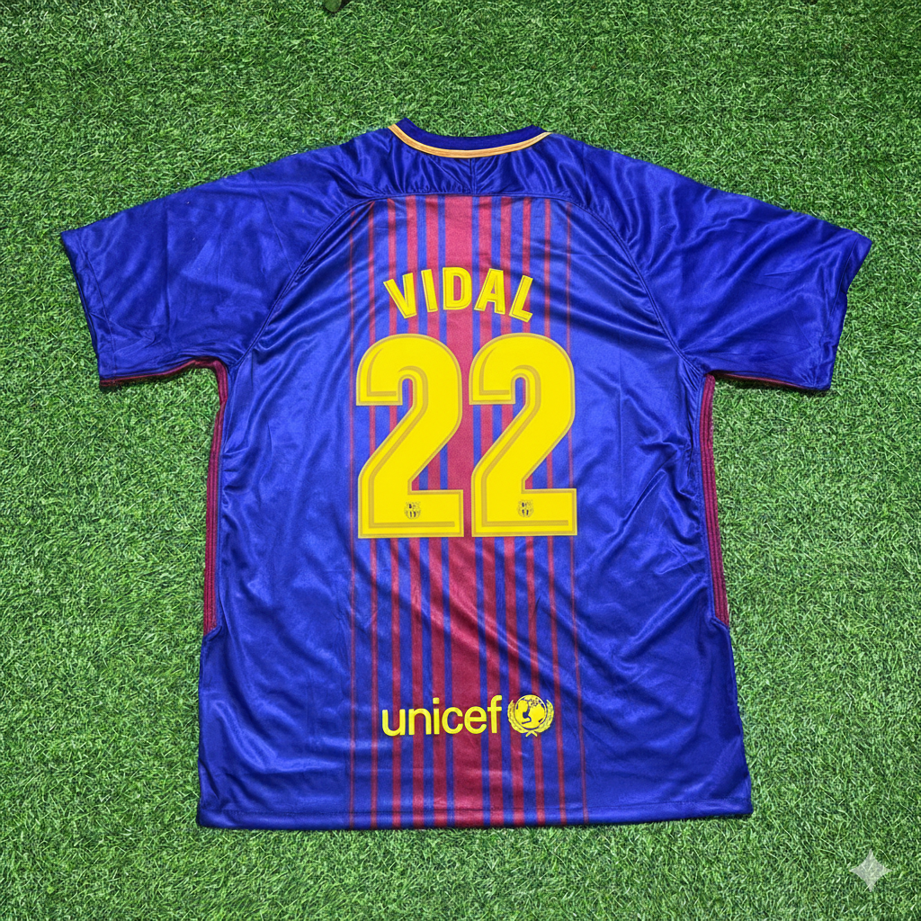 2017/18 Arturo Vidal 22- Barcelona Season Football Jersey – Back View