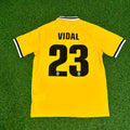 Arturo Vidal Juventus 2013/2014 Yellow Away Retro Football Jersey – Back View
