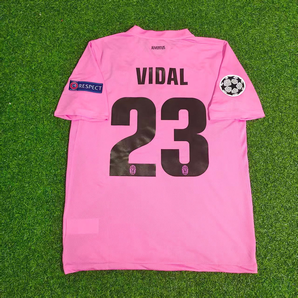 Arturo Vidal Juventus Pink 2012 2013 Season Retro Jersey – Back View