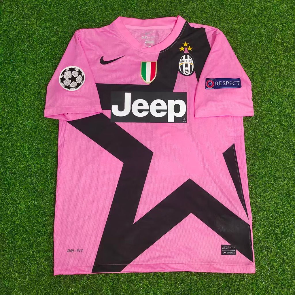 2012 Fabio Quagliarella Juventus Pink 2013 Season Retro Football Jersey – Front View