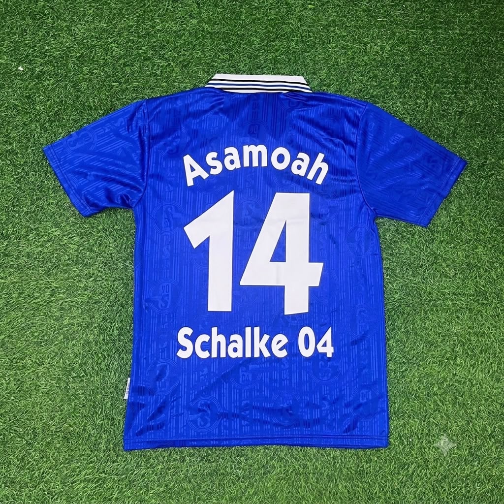 Gerald Asamoah Schalke 04 Heim Retro Fußballtrikot Jersey – Back View