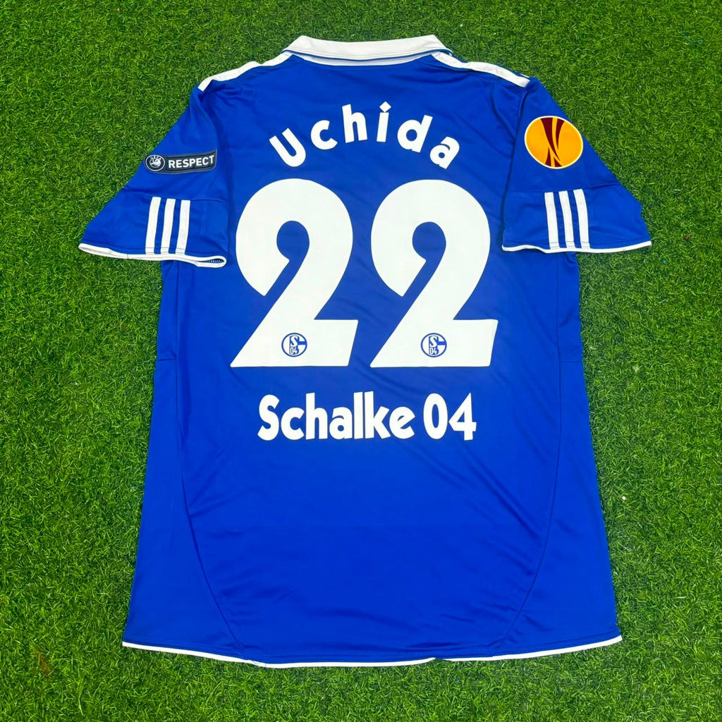 Atsuto Uchida Schalke 04 2011 2012 Retro Uefa Patch Football Jersey – Back View