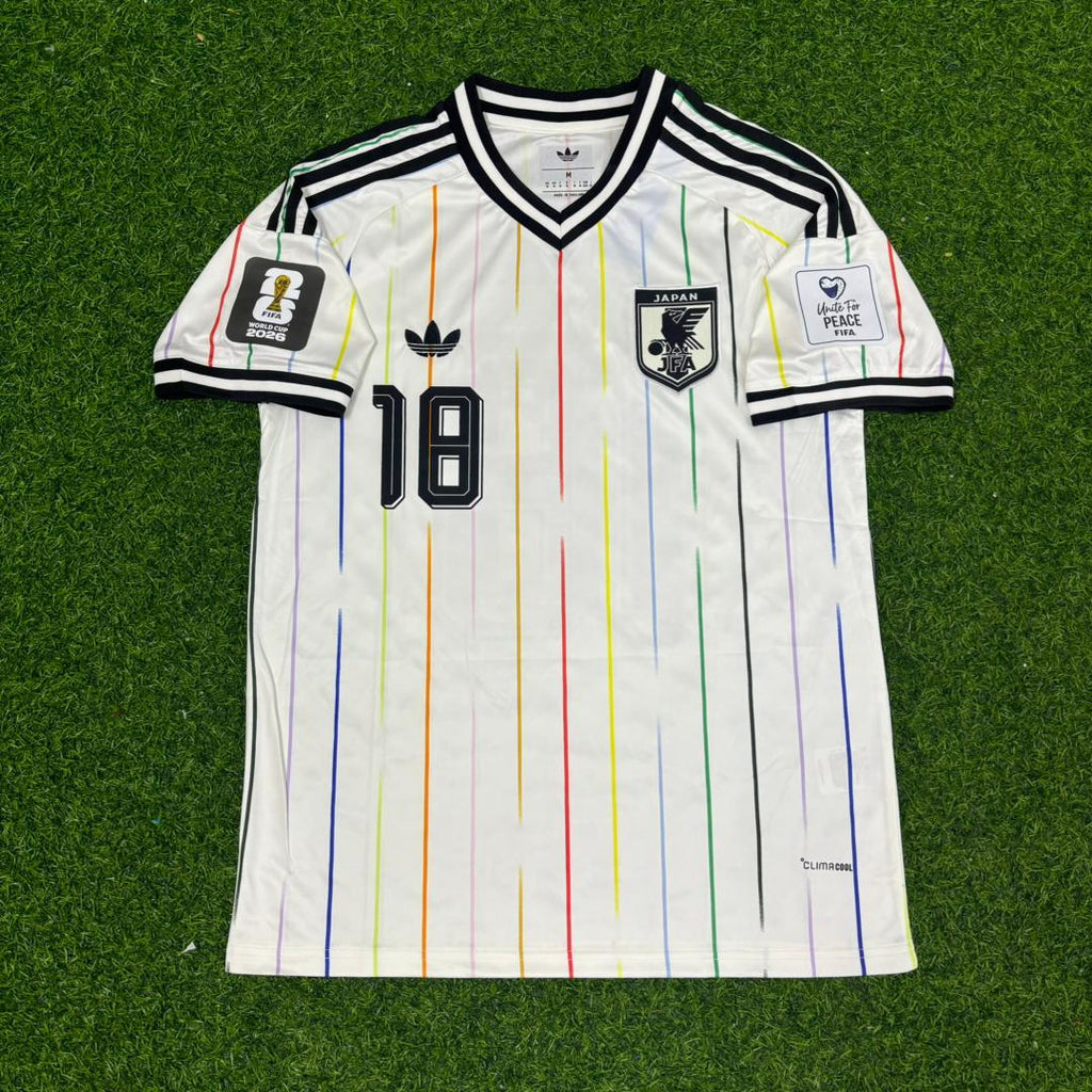 Ayase Ueda Japan World Cup 2026 Away White Football Jersey – Front View