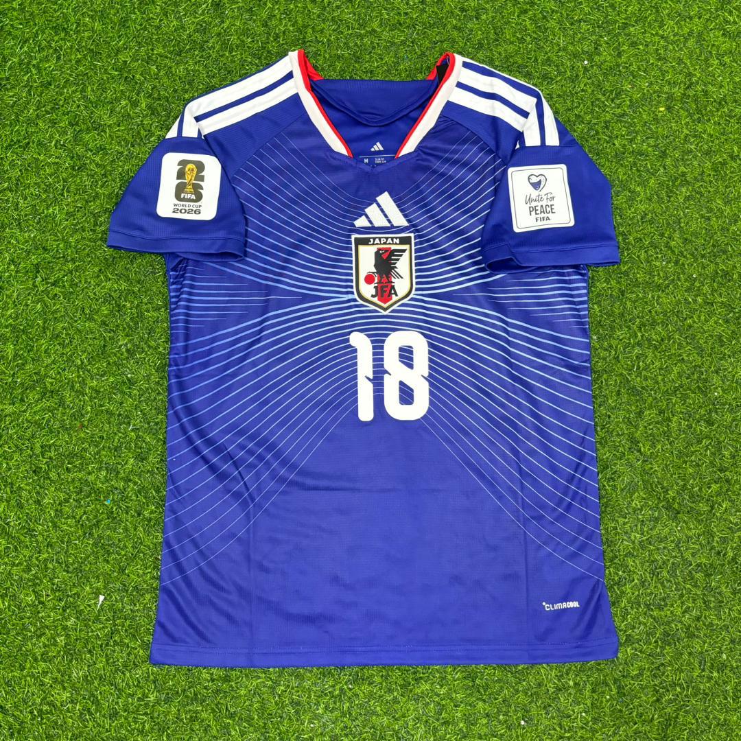 Japan 2026 World Cup Football Jersey Home Blue – Ayase Ueda – Front View