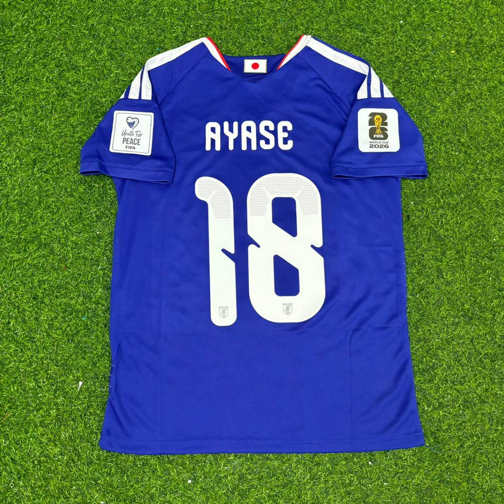 Japan 2026 World Cup Football Jersey Home Blue – Ayase Ueda – Back View