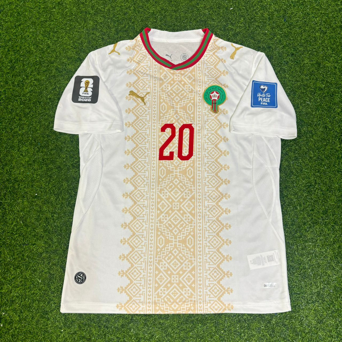 Ayoub El Kaabi Morocco 2026 World Cup Away Football Jersey – Front View