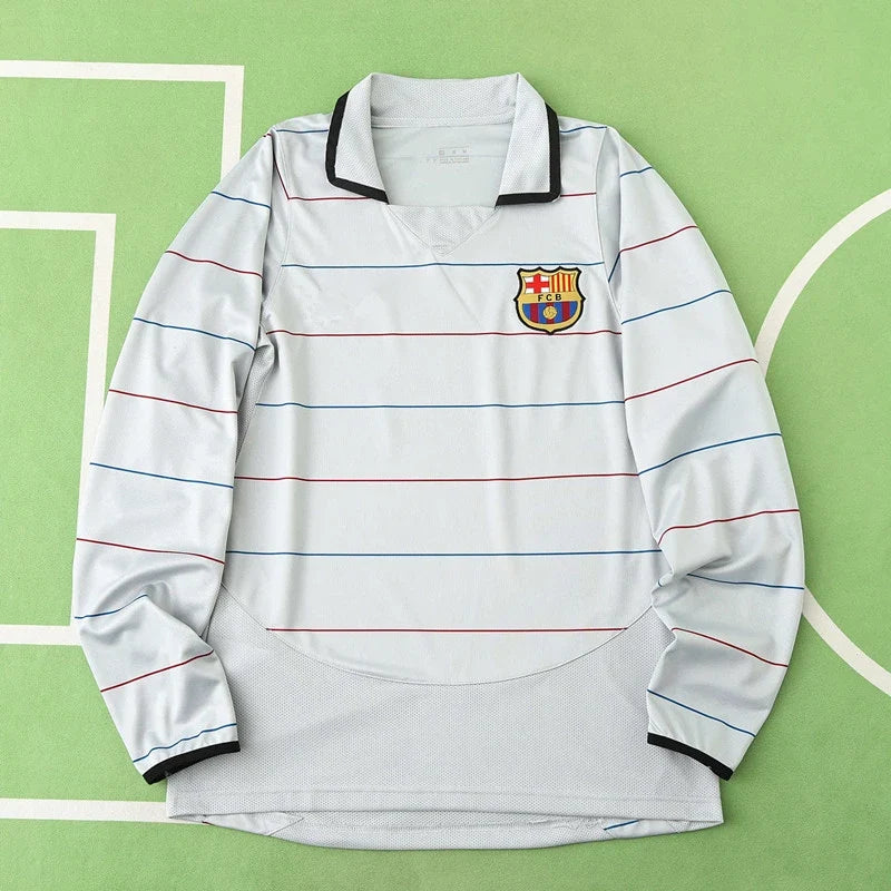 FC Barcelona 03/04 Season Grey Away Retro Jersey – Back View