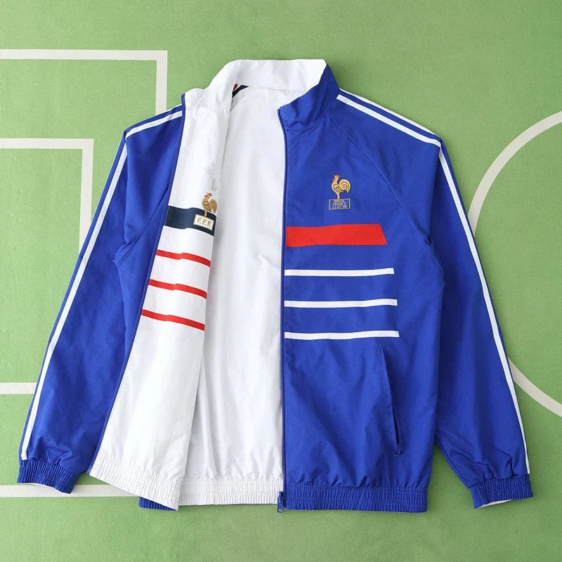 France Retro Vintage Double Sides Windbreaker - Reversible Jacket – Back View