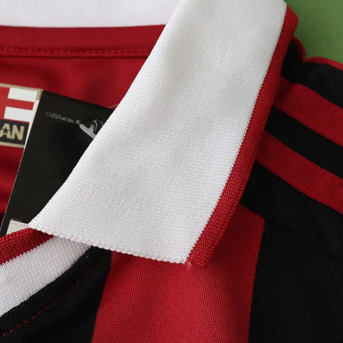 A.C.Milan 09/10 Season Red Home Long sleeved Retro Jersey – Front View