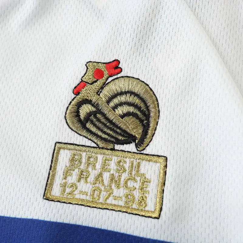 1998 France World Cup Season Away White Retro Football Jersey – 7