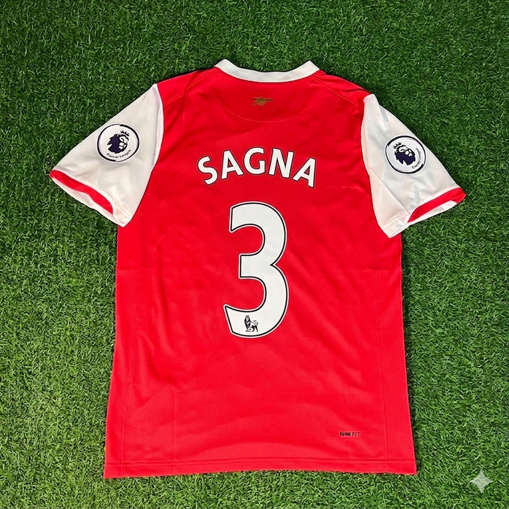 Arsenal 2006/2008 Season Retro Jersey – Bacary Sagna #3 – Back View