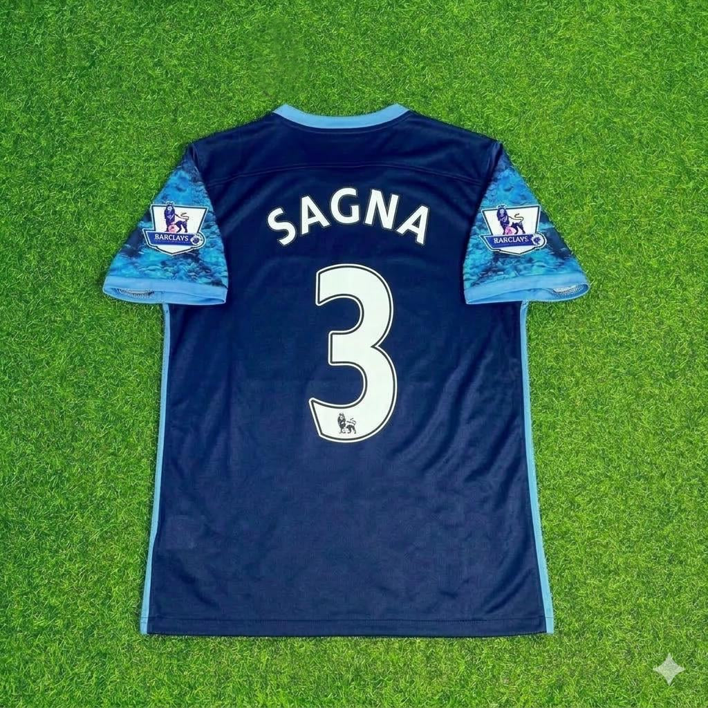2016 Bacary Sagna 3- Manchester City 2017 Season Retro Football Jersey – Back View