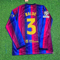 Alejandro Balde #3 Barcelona 2027 New Season Champions League Patch Home Long Sleeve Jersey – Back View
