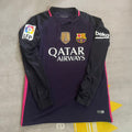 Barcelona 14/15 Retro Pink Printing Long Sleeve Jersey – Back View