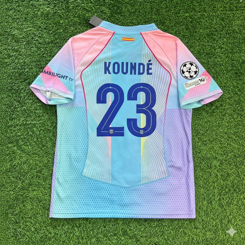 Barcelona Home Miami Sunset New Season 2026 Jersey – Jules Kounde – Back View