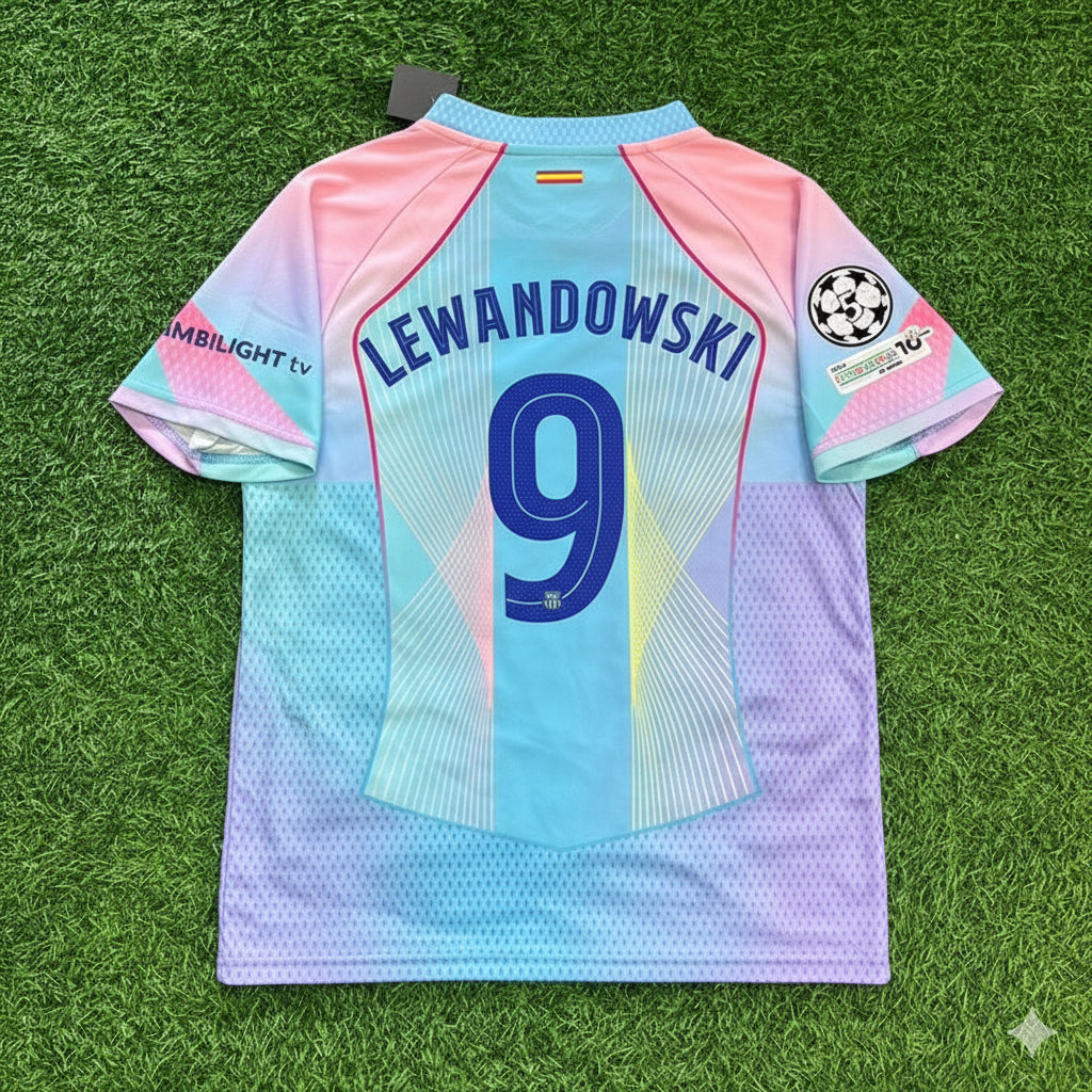Barcelona Home Miami Sunset New Season 2026 Jersey – Robert Lewandowski – Back View