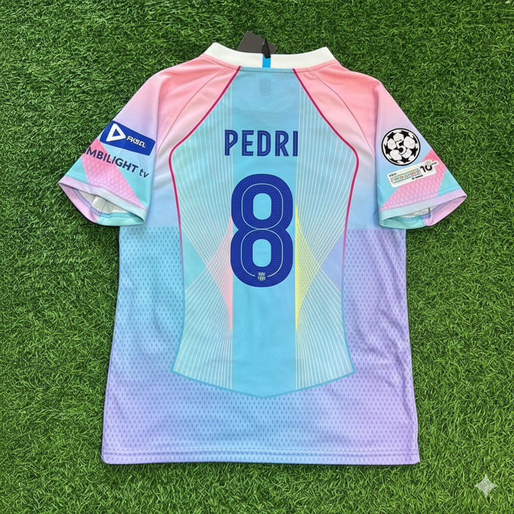 2026 Pedri Barcelona Home Miami Sunset Football Jersey – Back View