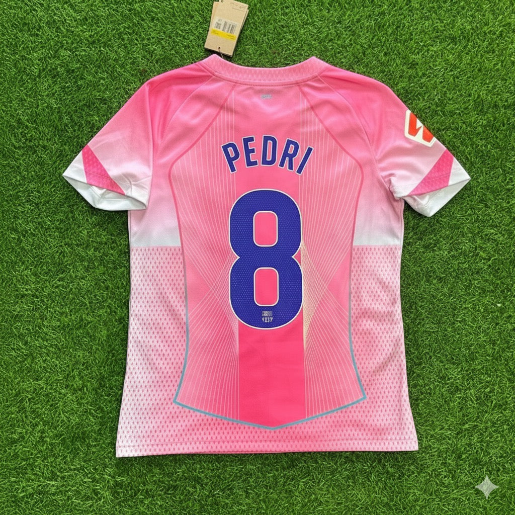 Barcelona Home Pink New Season 2026 Jersey – Pedri – Back View