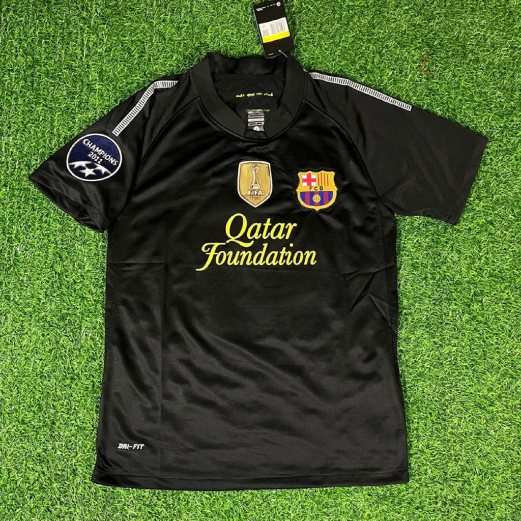 Barcelona Black 2011/12 Retro Kit Shirt Jersey – Back View
