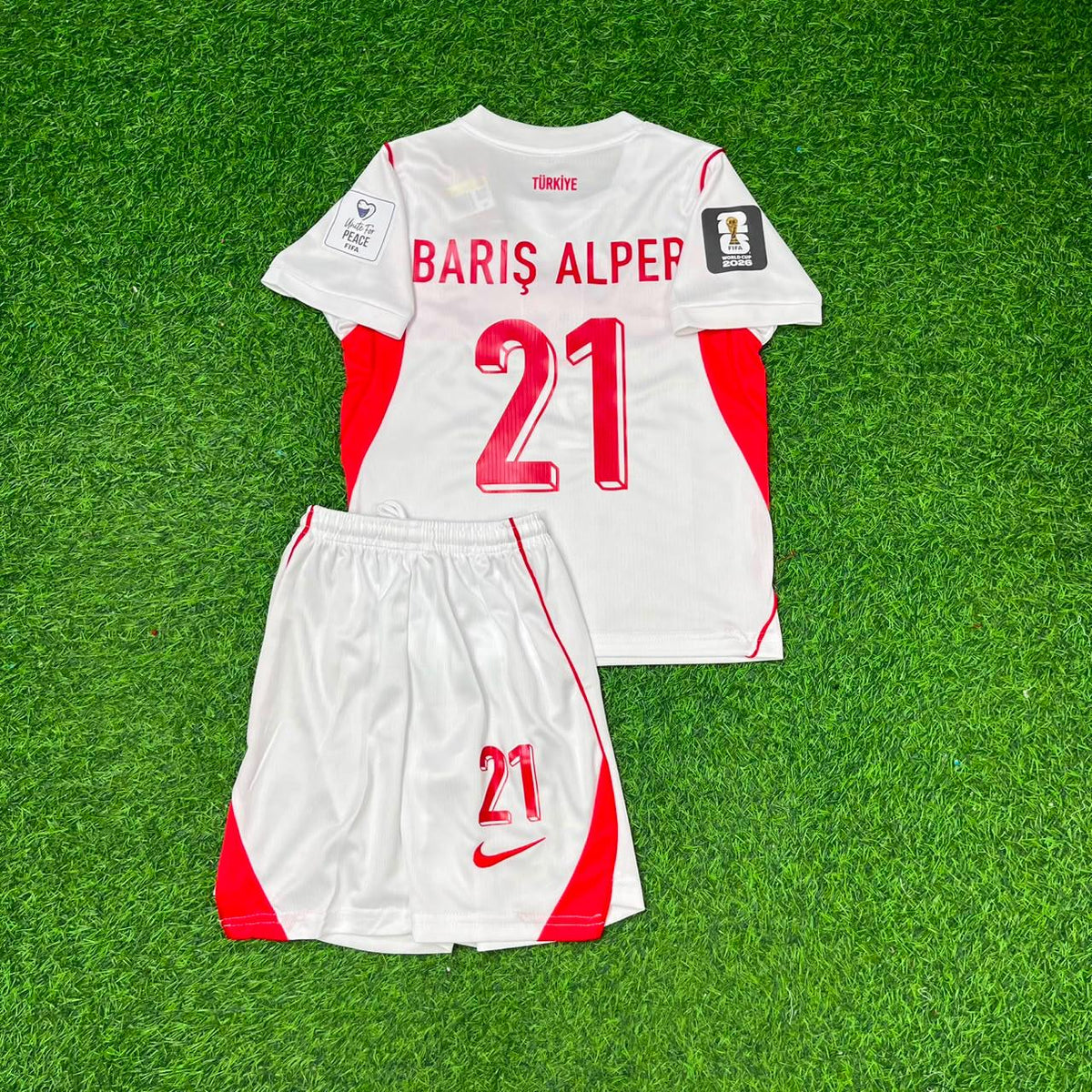 Barış Alper Yılmaz #21 Turkey Türkiye 2026 World Cup KIDS Football Jersey – Front View