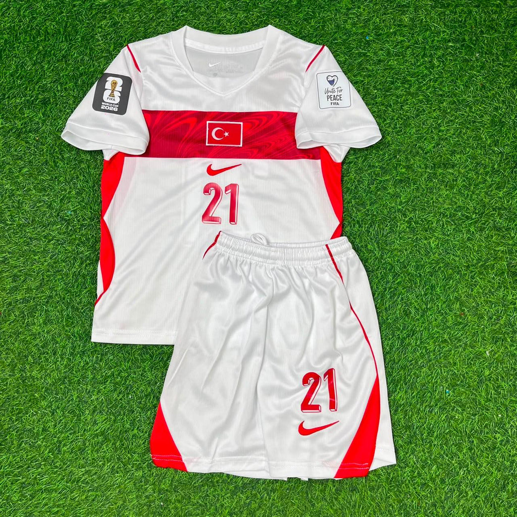 Barış Alper Yılmaz #21 Turkey Türkiye 2026 World Cup KIDS Football Jersey – Detailed View
