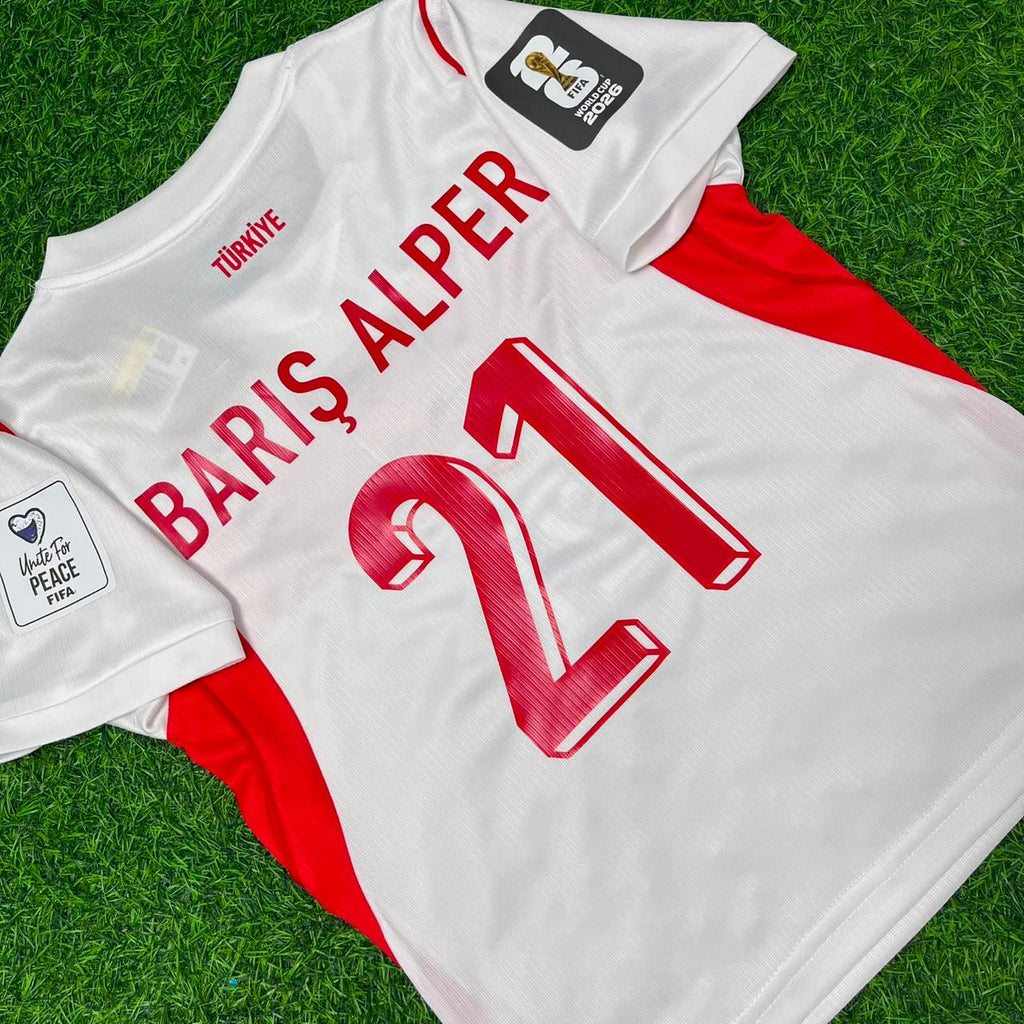 Barış Alper Yılmaz #21 Turkey Türkiye 2026 World Cup KIDS Football Jersey – Back View