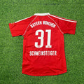 Bastian Schweinsteiger Bayern Munich 2006/07 Red Retro Football Jersey – Back View