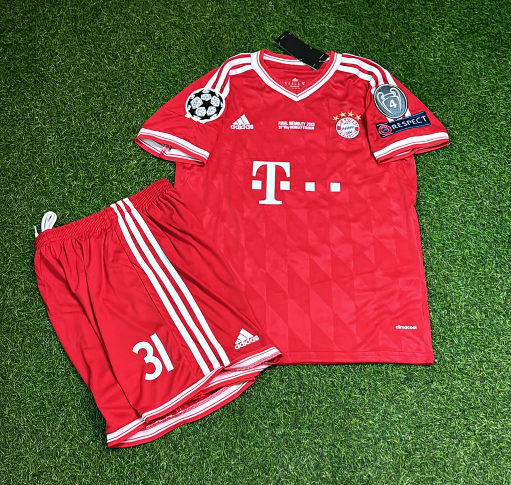 2013 Bastian Schweinsteiger Bayern Munich Final Kids Kit Football Jersey for Children – Front View