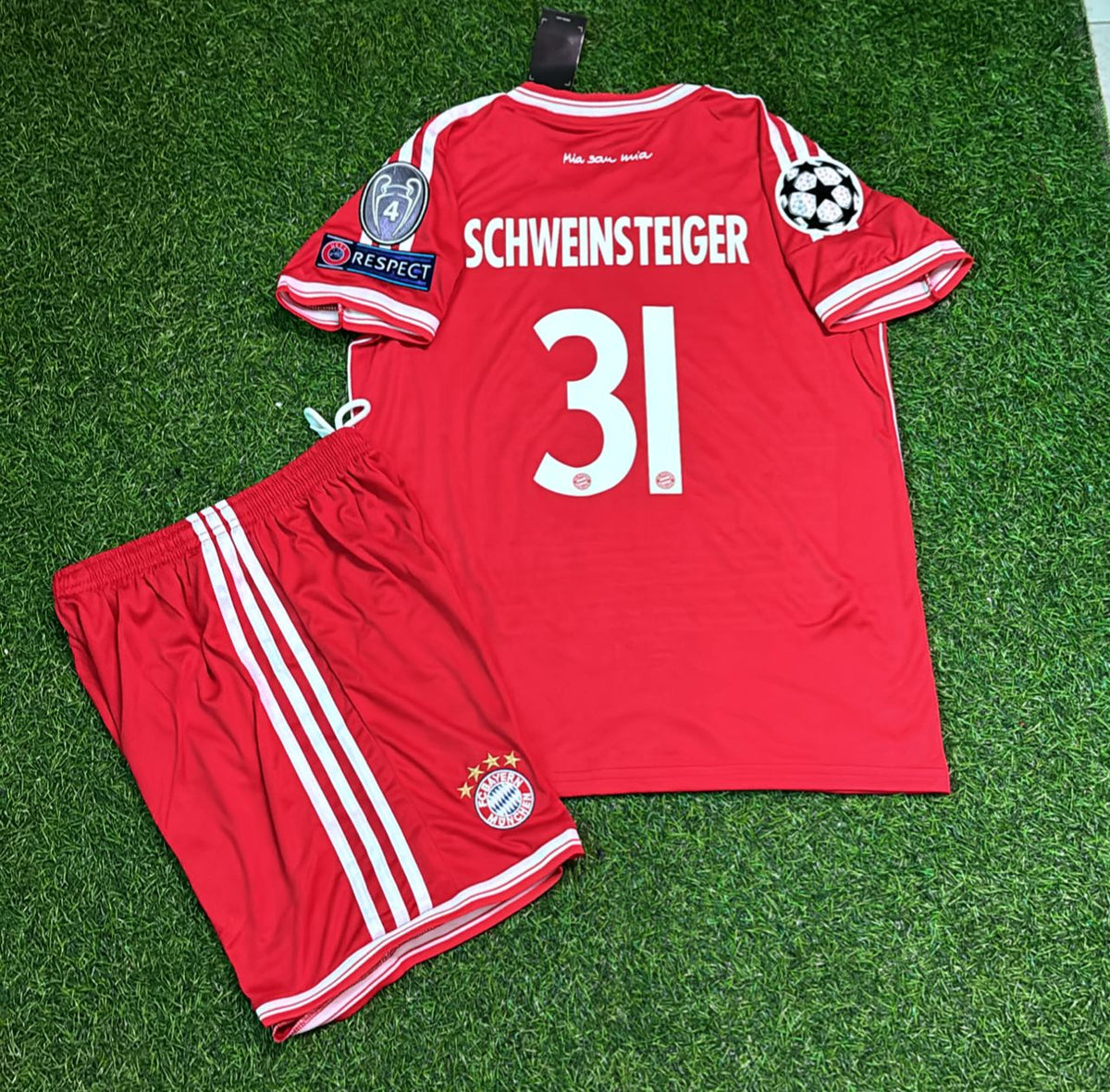 2013 Bastian Schweinsteiger Bayern Munich Final Kids Kit Football Jersey for Children – Back View