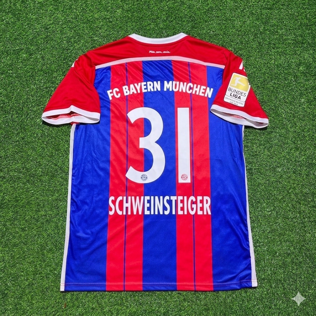 Bayern Munich 2014 2015 Home Retro Patch Jersey – Bastian Schweinsteiger #31 – Back View