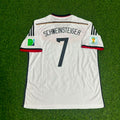 2014 Germany World Cup Bastian Schweinsteiger - Deutschland White Retro Football Jersey – Back View