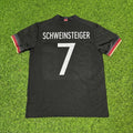 Bastian Schweinsteiger #7 Germany Black Retro Football Jersey – Back View