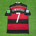 Bastian Schweinsteiger Germany Deutschland 2014 World Cup Brazil Black Red Retro Jersey – Back View