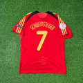 Germany EURO 2008 Away Red Retro Football Jersey – Bastian Schweinsteiger – Back View