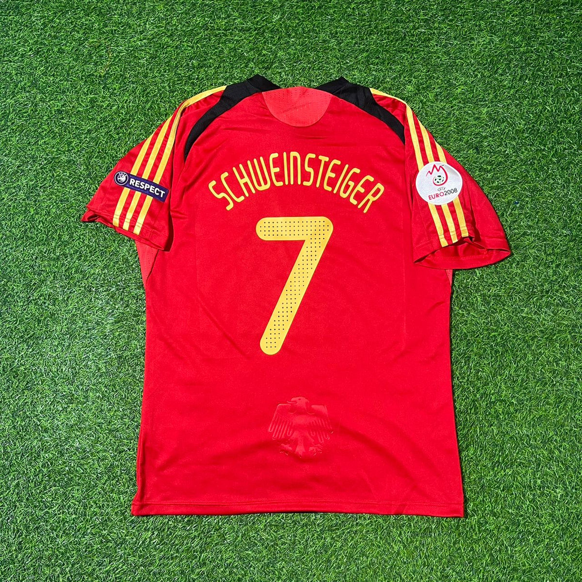Germany EURO 2008 Away Red Retro Football Jersey – Bastian Schweinsteiger – Back View
