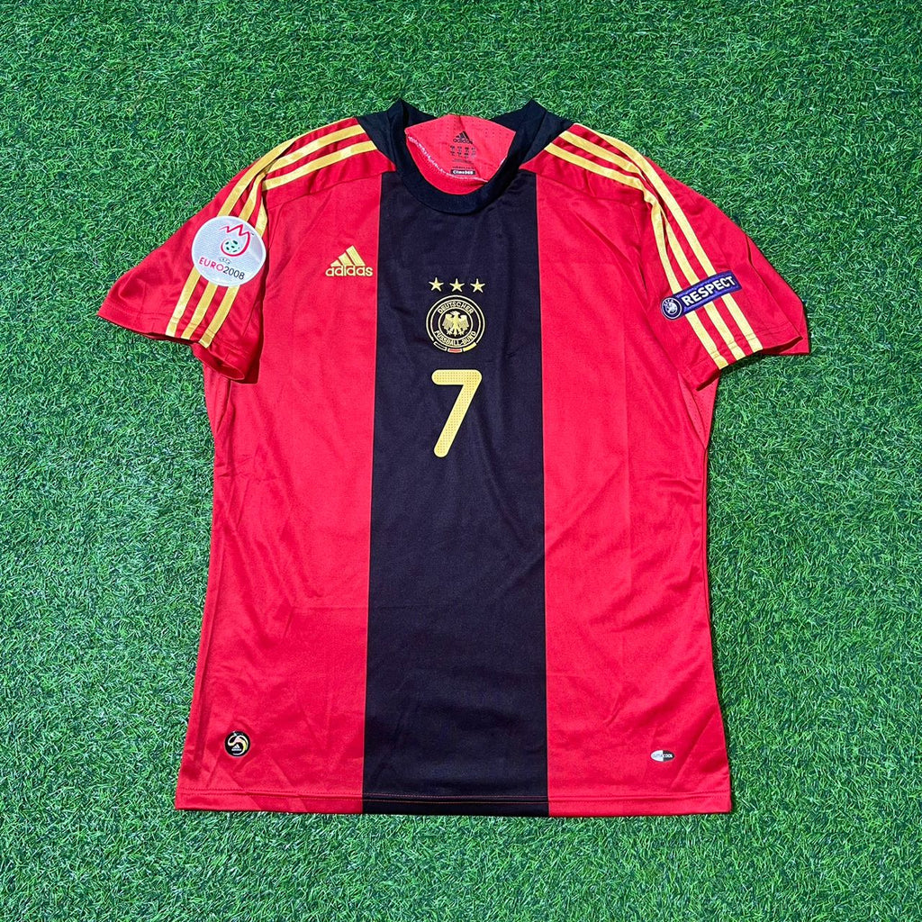 Germany EURO 2008 Away Red Retro Football Jersey – Bastian Schweinsteiger – Front View