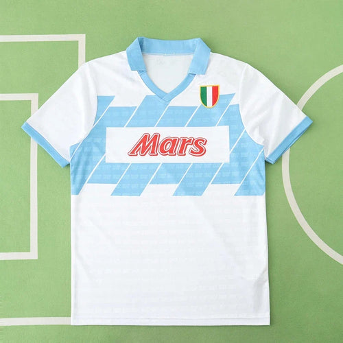 91/93 Season S.S.C Napoli Away White Retro Jersey – Back View