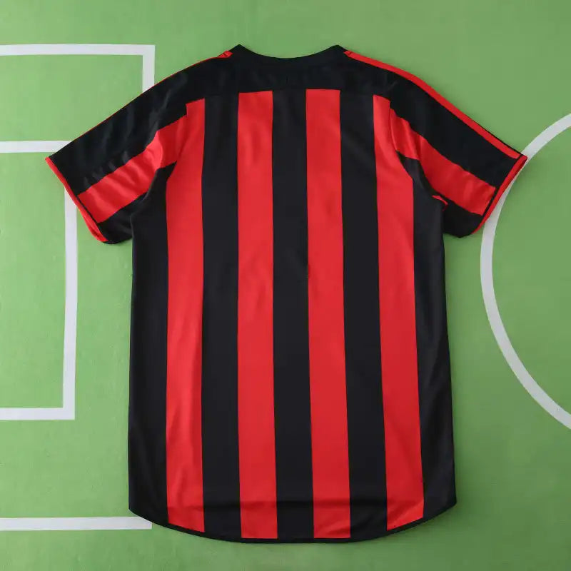 AC Milan 03/04 Season Home Black And Red Retro Football Jersey – Front View