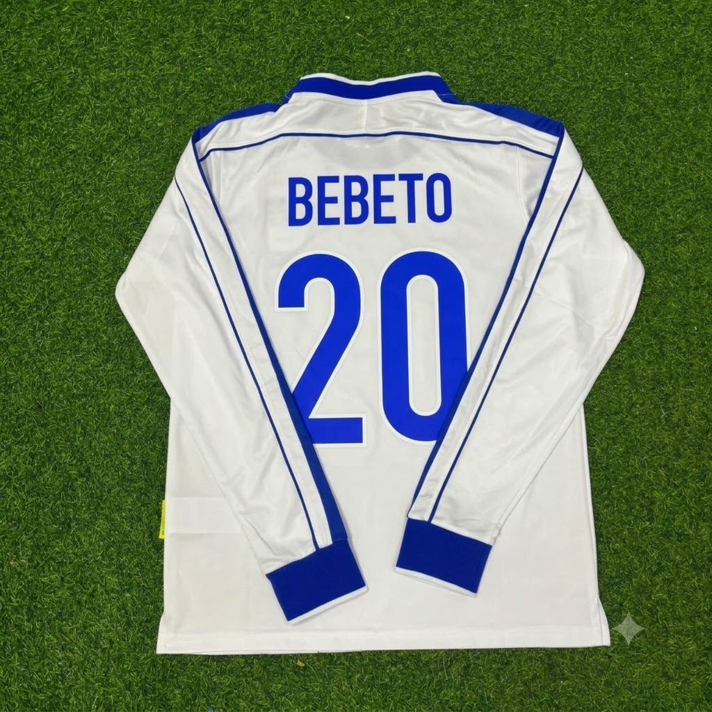 1998 Brazil World Cup Bebeto Long Sleeve Retro Football Jersey – Back View
