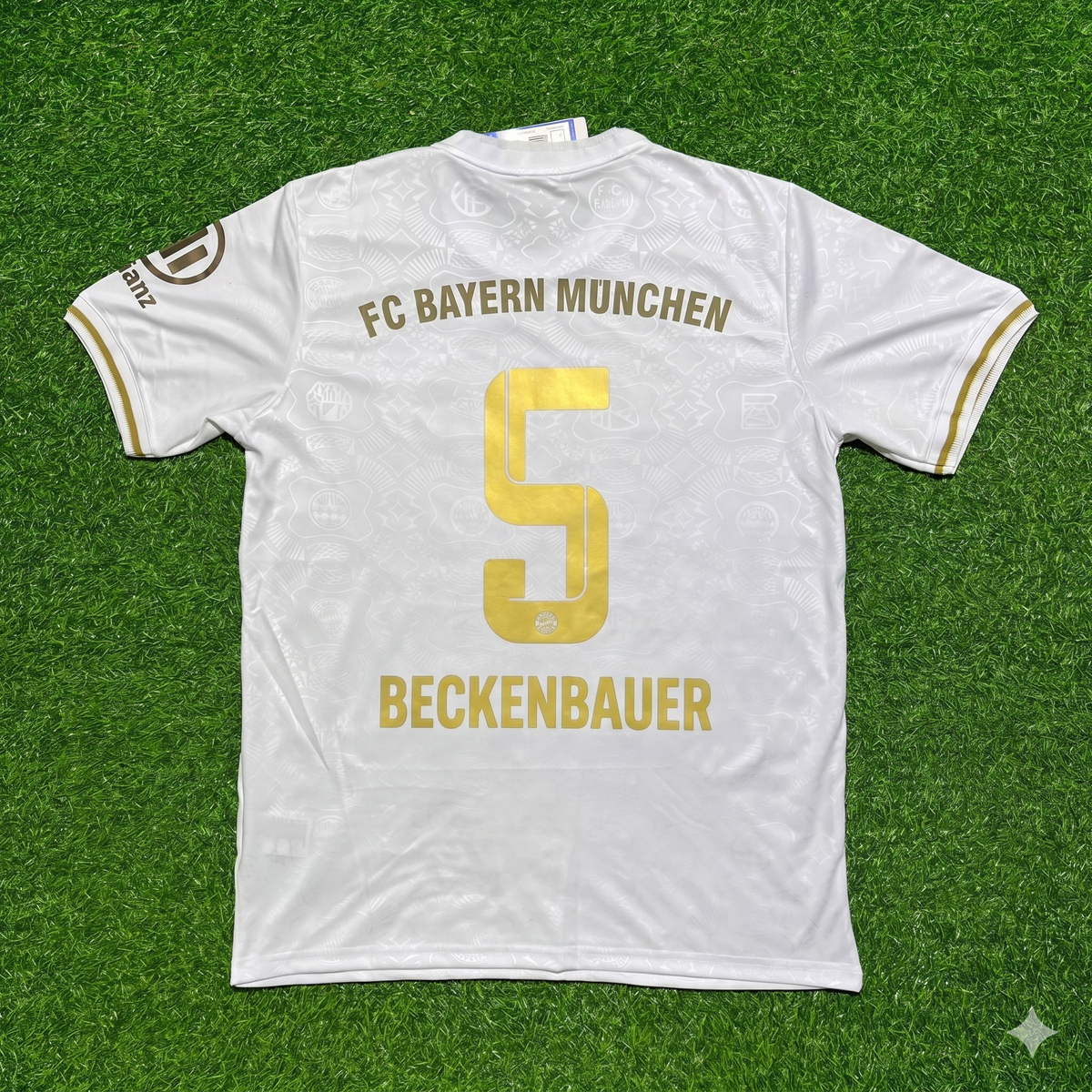 Franz Beckenbauer #5 FC Bayern München 125 Years Anniversary Special-Edition White Jersey – Back View